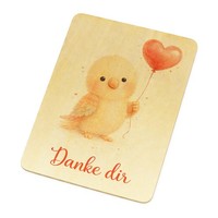 Vogel Herzballon Danke Dir Postkarte Aus Holz