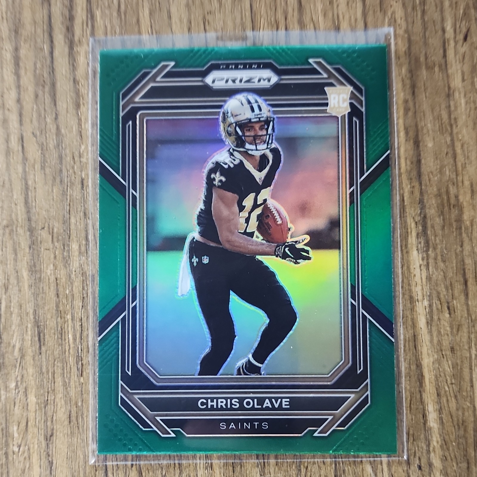 Panini 2022 Prizm Green Prizm Rookies Chris Olave RC #310 New Orleans Saints