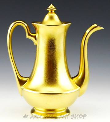 Pickard U.S.A. #625 ROSE AND DAISY FLOWERS GOLD ENCRUSTED 9-3/4'' COFEE TEA POT