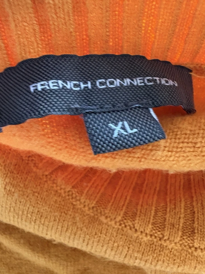 French Connection Women’s Orange Round Neck Jumper size 12/14 - Image 4 of 4
