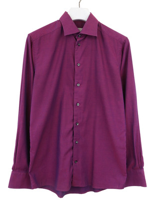 ETON Slim Hemd Herren Medium Lila Knopfkragen Langarm Mikro-Dot Muster