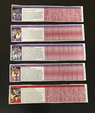 HASBRO - ORIGINAL TRANSFORMERS TECH SPEC BIO CARDS LOT OF 5 DIFFERENT - 1980'S