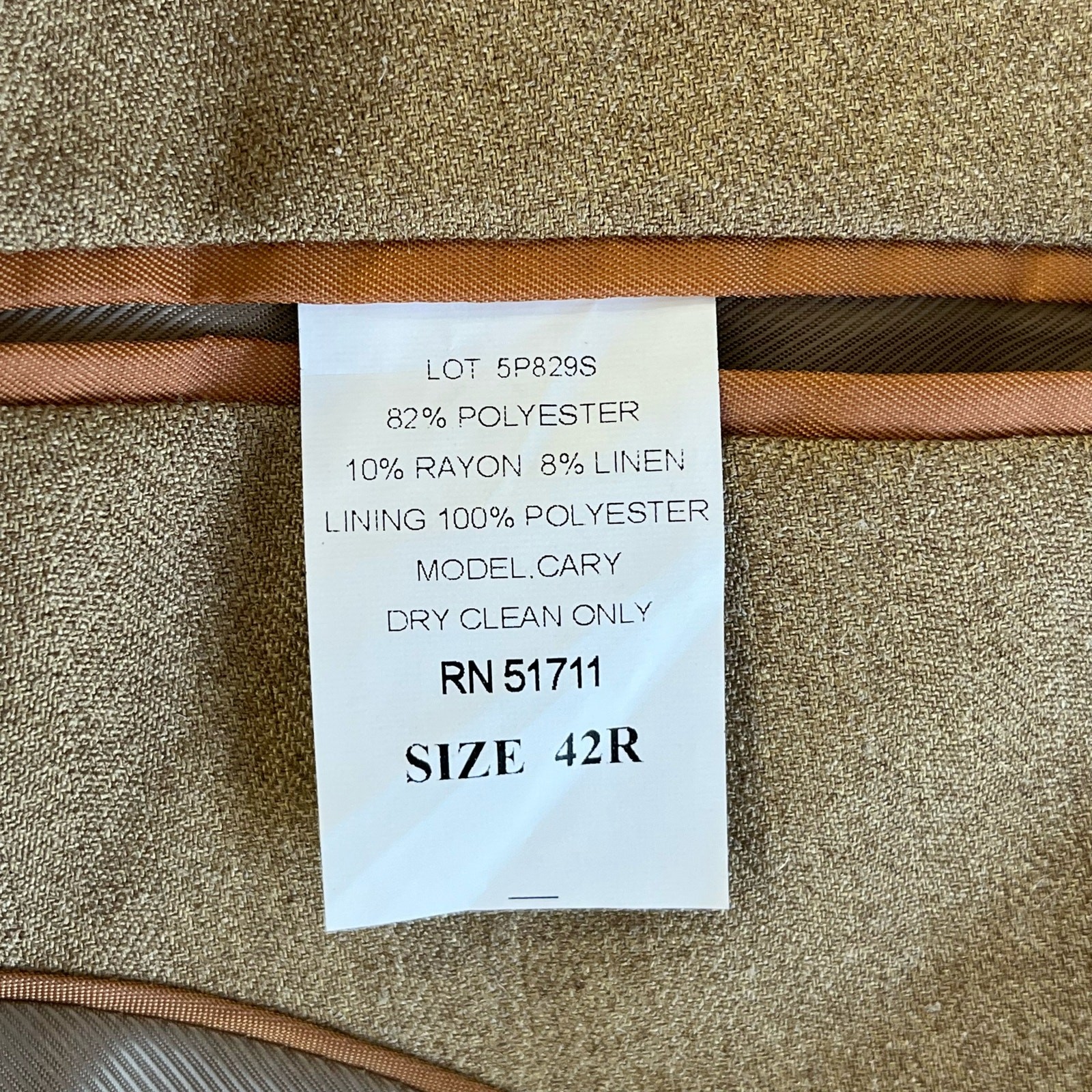 Andrew Fezza 2 Button Light Brown Tan Basic Suit … - image 4