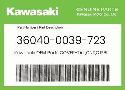 Kawasaki Genuine Cover-Tail,Cnt,C.P.Blue - 36040-0039-723