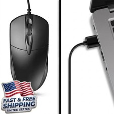 USB 2.0 Optical Wired Scroll Wheel Mouse PC Laptop Notebook Desktop Black Mice