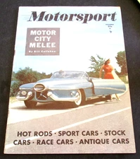 VTG 1951 Motorsport Magazine Motor City Melee Hot Rods Stock Race Sport Cars
