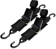 WELLUCK Boat Trailer Transom Tie Downs 2 in x 4 ft/1200lbs  2 pack  , Black