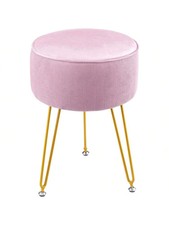 Round Dressing Table Stool Vanity Seat Soft Padded Footstool Bedroom Chair