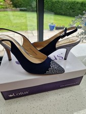 LOTUS navy and silver sling back shoes women size 3