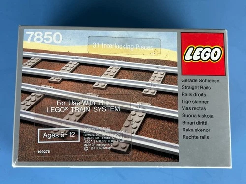 Vintage Lego 7850 Straight Rails For Toy Train Track System Retro See Box Wear