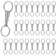 30 Pack Quick Release Keychain Detachable Pull Apart Key Rings Spring Split S...