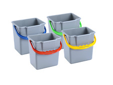 mcar Rechteckeimer 6 Liter Grau Gelb rechteckiger Putzeimer Reinigungswagen