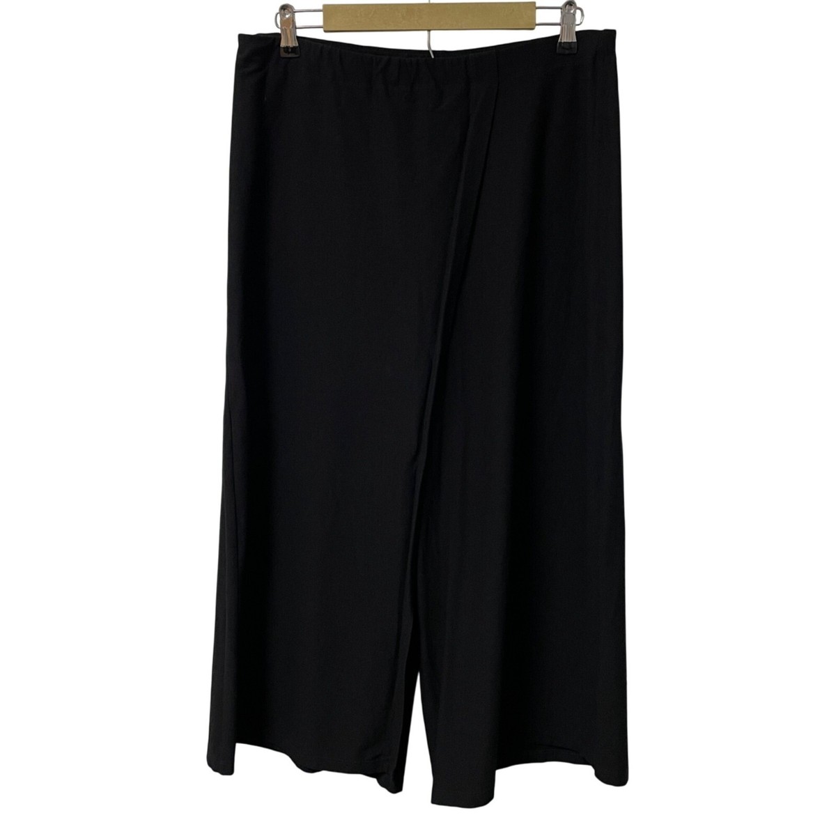 Eileen Fisher Pants Flowy 78121 Size M Black Minimalist Wide Leg