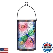 Afirst Solar Lantern Outdoor Hanging Glass Solar Dragonfly Lights Waterproof 