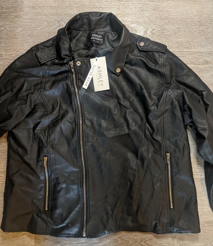 Ashley outerwear black Leather jacket 