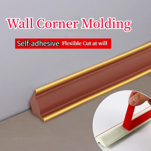 Self-adhesive Wall Inner Corner Trim Molding Line Ceiling Edge Caulk Strip - Picture 3 of 32