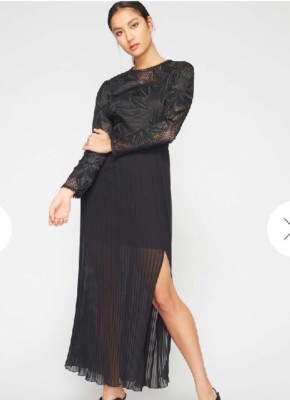 pleated maxi dress uk