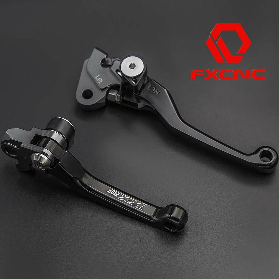 Palancas de freno de embrague pivotante negras para Kawasaki KX250F X450F KX250 KX125 KX85 KX125 Foto 4 de 4