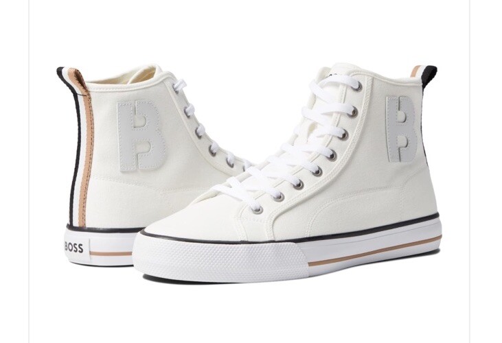 HUGO BOSS High Top Trainers White Size Uk New GENUINE RRP £119 #812