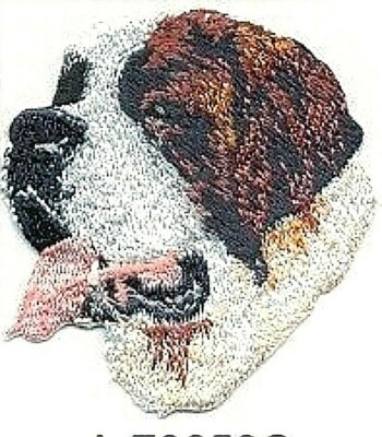 Saint Bernard Dog Patch Embroidered Cut out Iron on Sew on (2 3/4'' in)