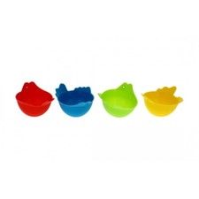 Egg Poachers (Set of 4) For Cooking Poached Eggs LFGB Grade Silicone Egg Poacher