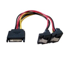 SATA Power Y Splitter Cable 1to2 90 degree right angle angled sata power socket