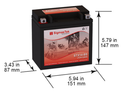 Power Sonic 12V Battery Replacement For Honda TRX350 Fourtrax Foreman ES & MUV700 Big Red