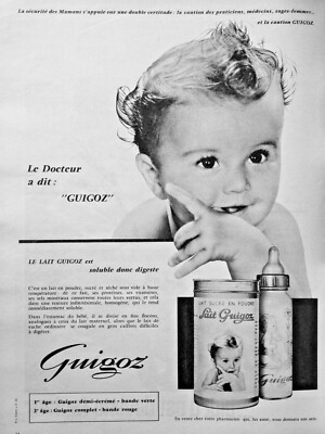 Publicite De Presse 1961 Guigoz Demi Ecreme Lait Sucre En Poudre Biberon Bebe Ebay