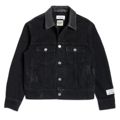 GALLERY DEPT X LANVIN JEANSJACKE MIT LEDERDETAILS | 44 IT ERSTE COLLECTION RARE
