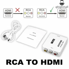 White AV 3RCA Composite CVBS Audio Video to HDMI Converter Adapter Cable 1080p