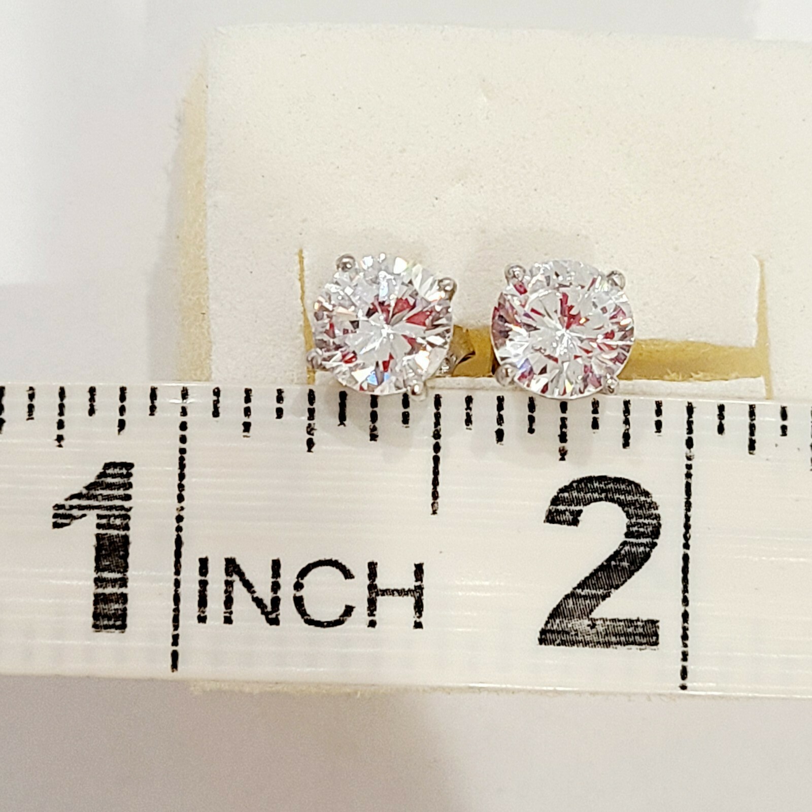 Solid 14K White Gold Cubic Zirconia CZ RING EARRING Set | eBay