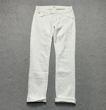 Hudson Jeans Womens Size 27 Bacara Crop Straight Cuffed White Mid Rise Denim