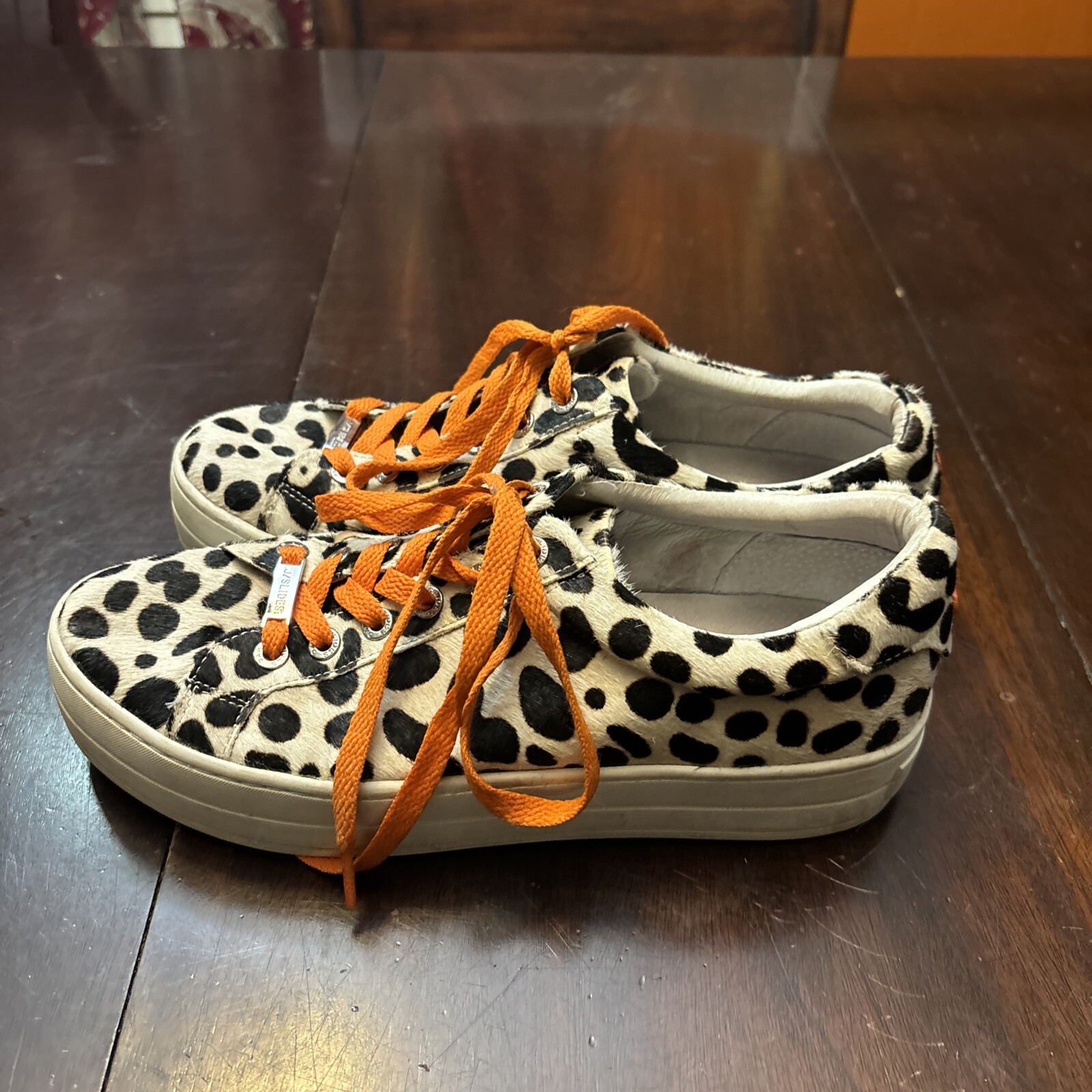 PONY J.Slides sneaker da donna con plateau in pelle stampa animalier capelli di cavallo US 8 5 EU 39