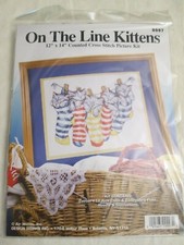 On the Line Kittens Design Works Counted Cross Stitch Kit 9997 Sleeping Cats NIP
