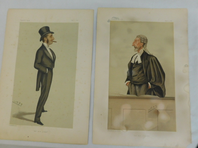 ANTIQUE VANITY FAIR CARICATURE PRINTS SPY SET OF 2 'NEW JUDGE