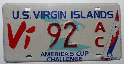 Nummernschild US Virgin Islands ''AMERICA´S CUP CHALLENGE''  mit schöner Grafik.