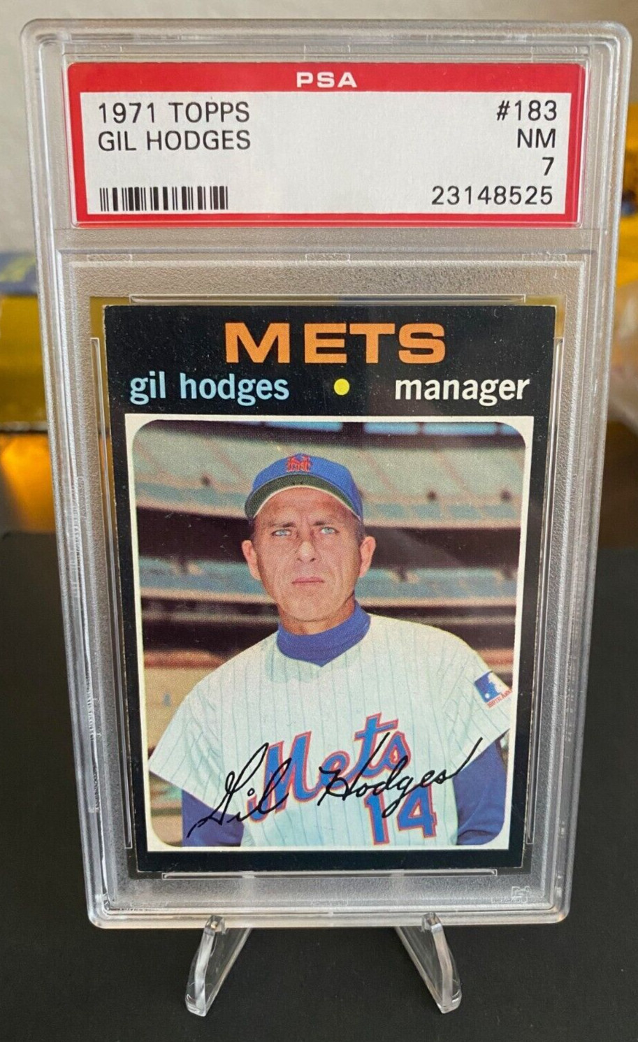 1971 Topps Baseball #183 Gil Hodges Hall of Famer New York Mets PSA 7 NM