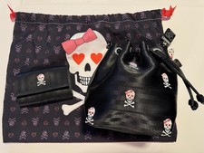 Usado en Excelente Condición Harveys Bolsas para Cinturón de Seguridad Resistente Amor Calavera Mini Park Tolva Cartera a Presión Bolsa para el Polvo