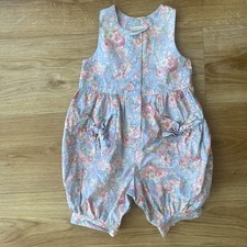 Vintage Laura Ashley Mutter & Kind Baby M&auml;dchen Strampler 12 Monate Cottagecore Blumenmuster