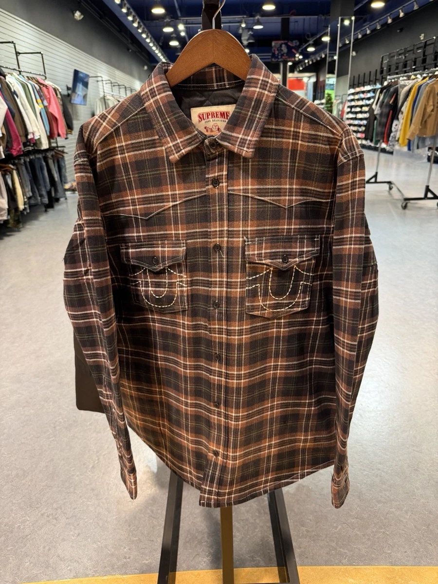 Supreme x True Religion Quilted Lined Plaid Flannel Shirt' Size Supreme x True Religion Quilted Lined Plaid Flannel Shirt' Size