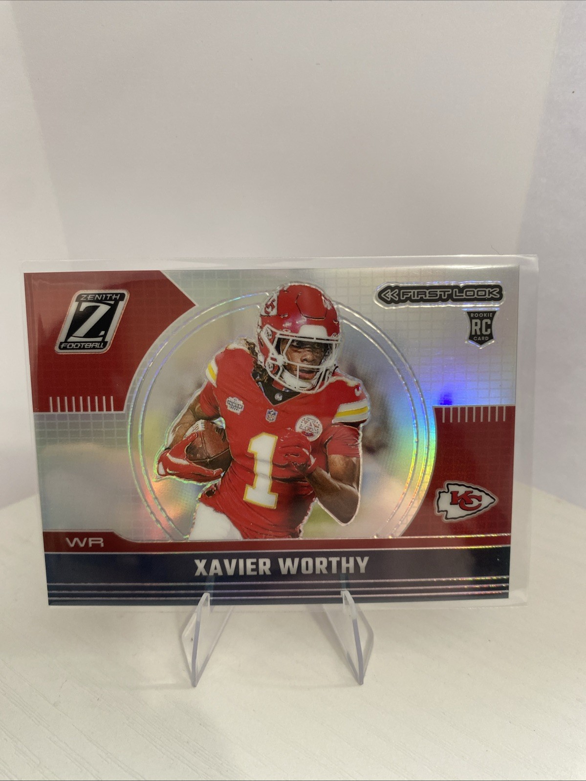 2024 Zenith Football Xavier Worthy First Look Prizm Case Hit SSP #7