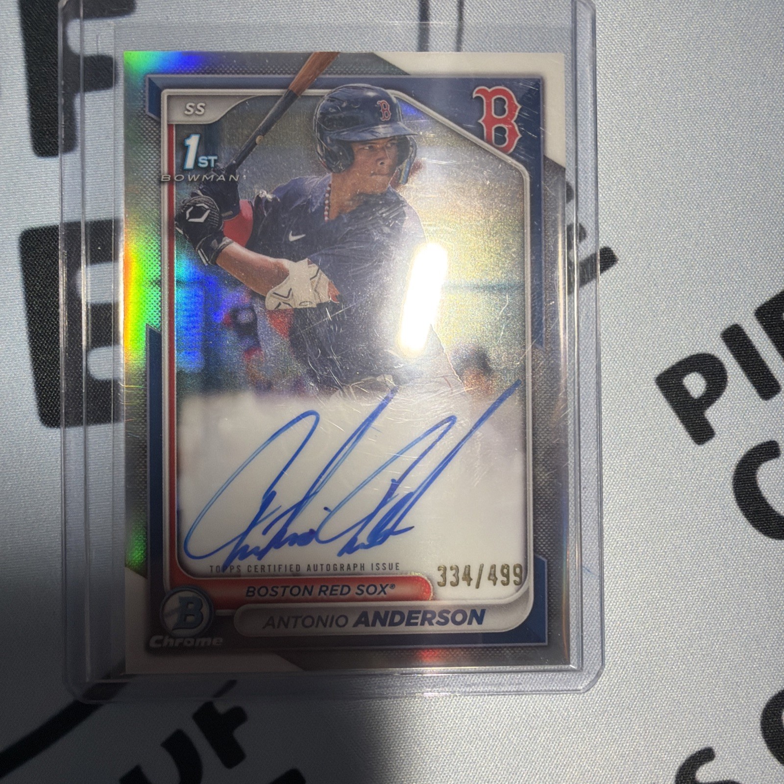 2024 Bowman Chrome Prospect Refractor /499 Antonio Anderson Auto Red Sox Qty Ava view 4