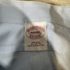Brooks Brothers Shirt XL Blue Makers French Cuff Dress Long Sleeve Made USA