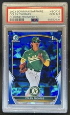 2023 Bowman Sapphire Colby Thomas Chrome 1st Prospect #BCP-32 Athletics PSA 10