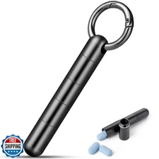 TISUR Keychain Pill Holder, Titanium Pill Case Small Pill Organizer Waterproo