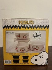 Peanuts Snoopy 8 PC Ceramic Food Storage Bowl...