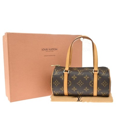 LOUIS VUITTON Logo Papillon 19 Hand Bag Monogram Leather