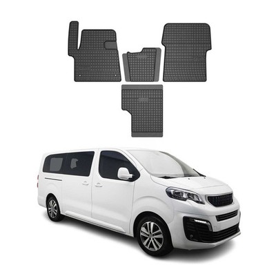 OMAC Gummi Fußmatten für Peugeot Traveller 2016-2026 Automatten Gummi Schwarz 4x