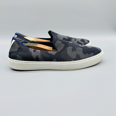 Rothy's Shoes Womens 10 Gray Camo OG Slip On Sneakers Casual Comfort