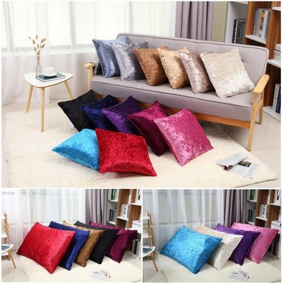 Crushed Velvet Kissen Deko Sofas Kissenbezug oder groß uni alle Größen